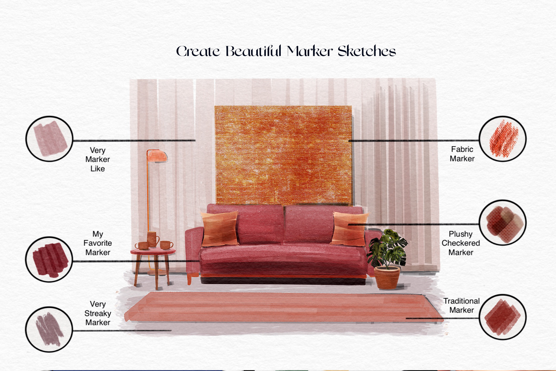 Interior Design Marker Sketchbook Kit - Sofydoll Designs