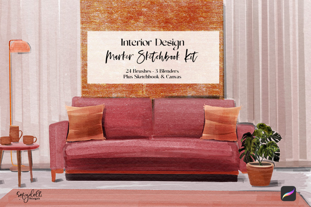 Interior Design Marker Sketchbook Kit - Sofydoll Designs